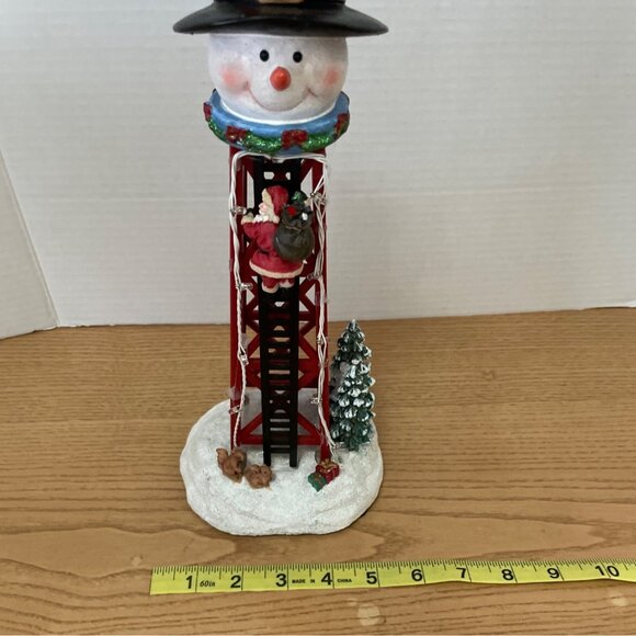 Holiday Time Lighted Snowman Water Tower Christmas Decoration w Santa Animals - Picture 8 of 8
